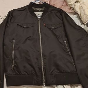 New levis black satin bomber jacket LRG